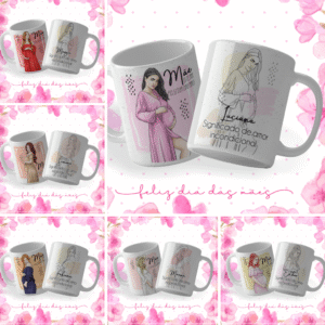 Kit Gestante Mãe - Estampas p/Canecas