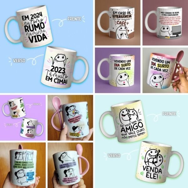 Canecas + Kit Digital Flork Feed - Abacaxi Sublimatico - Imagem 1