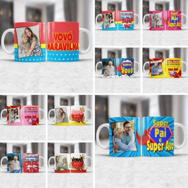 10 Estampas Canecas - Super Avós - Imagem 1