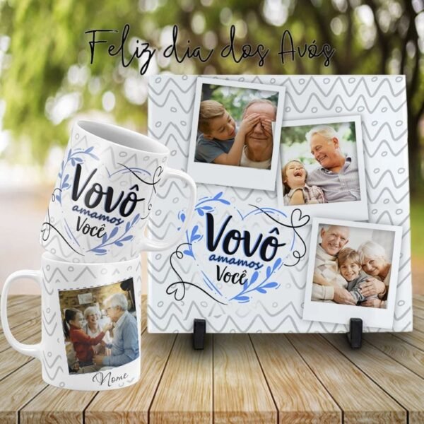 Estampas Canecas + Azulejos Fotos - Vovó e Vovô - Imagem 3