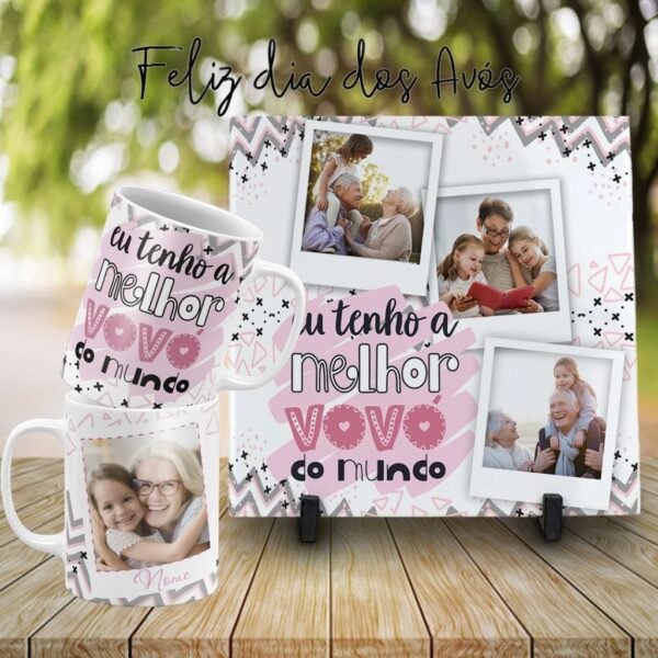 Estampas Canecas + Azulejos Fotos - Vovó e Vovô - Imagem 6