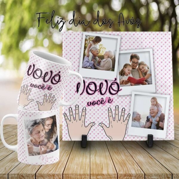 Estampas Canecas + Azulejos Fotos - Vovó e Vovô - Imagem 9