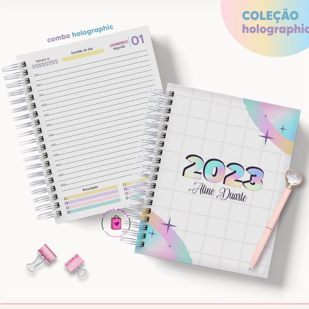 Agenda-Holographic-Lina-11 Combo Agendas Holographic 2023 - Imagem 7