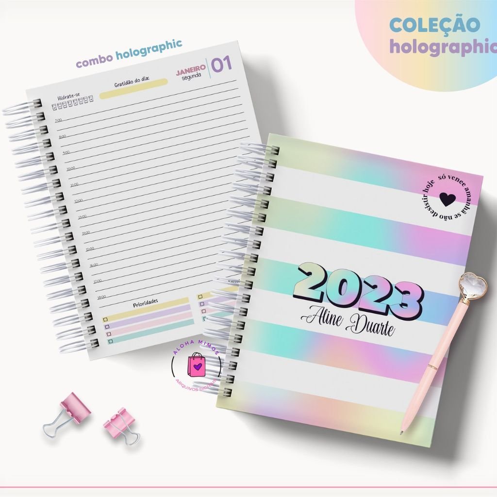 Agenda-Holographic-Lina-8 Combo Agendas Holographic 2023 - Imagem 10