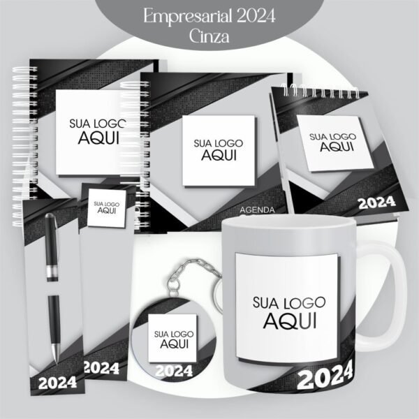Combo Agendamento Empresarial - Cinza 2024 (Pamella) - Imagem 1
