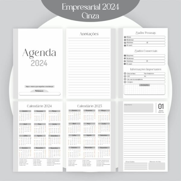 Combo Agendamento Empresarial - Cinza 2024 (Pamella) - Imagem 7