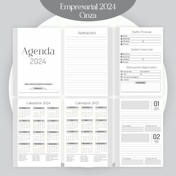 Combo Agendamento Empresarial - Cinza 2024 (Pamella) - Imagem 8