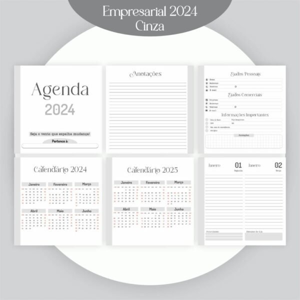 Combo Agendamento Empresarial - Cinza 2024 (Pamella) - Imagem 9