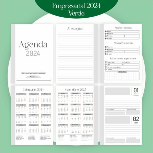 Combo Agendamento Empresarial - Verde 2024 (Pamella) - Imagem 8
