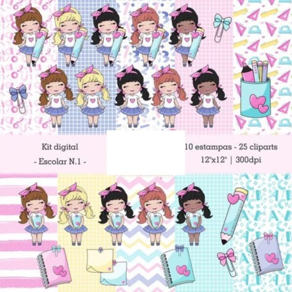 Agenda Escolar Menina – Miolo | Capas | Kit Digital - Imagem 13