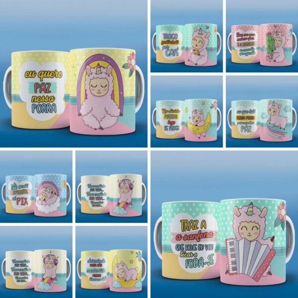 Estampas Canecas Lhama Releitura - Imagem 1