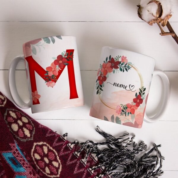 Combo Alfabeto Vermelho Floral - Canecas - Imagem 16