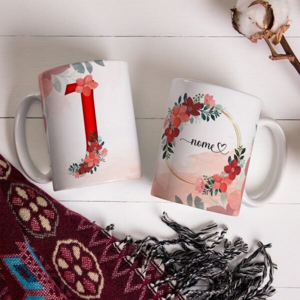 Combo Alfabeto Vermelho Floral - Canecas - Imagem 18