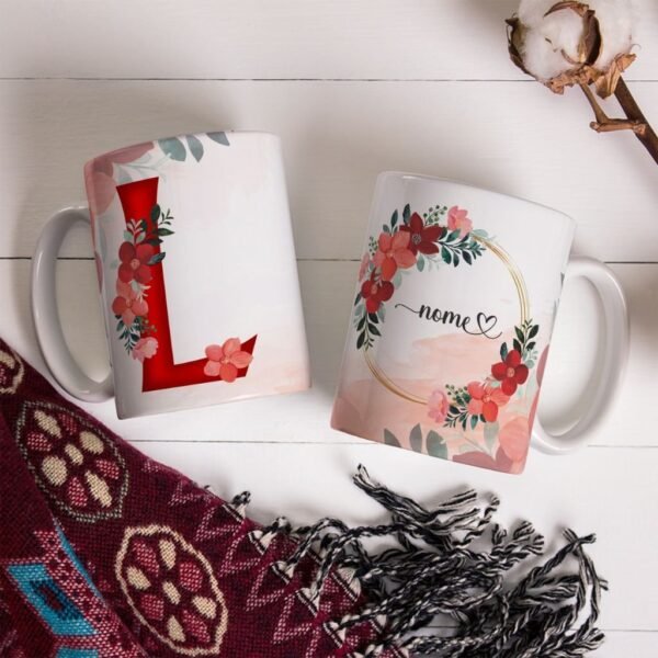 Combo Alfabeto Vermelho Floral - Canecas - Imagem 19