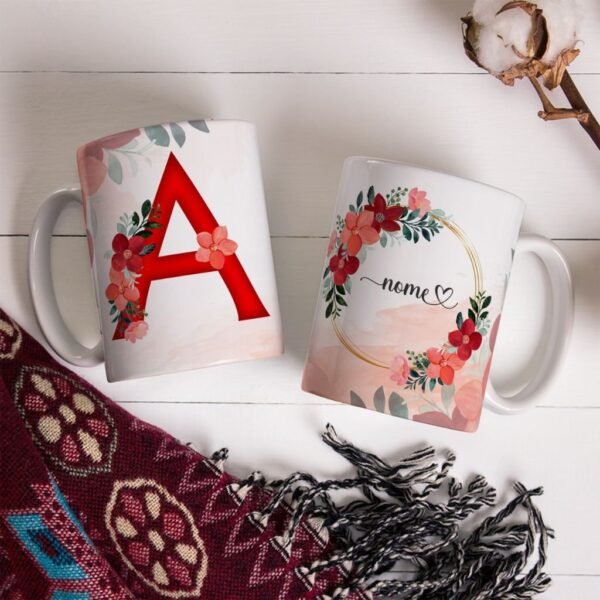 Combo Alfabeto Vermelho Floral - Canecas - Imagem 27