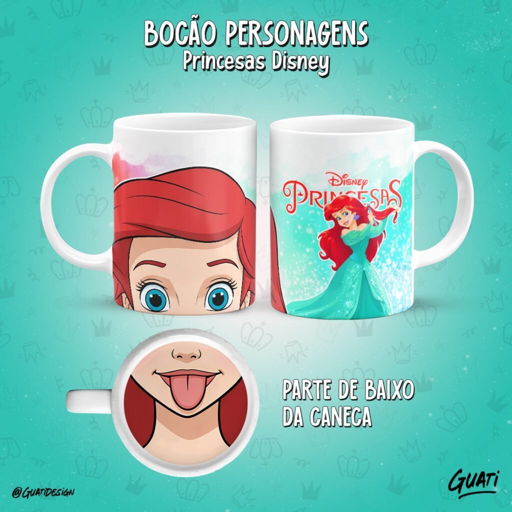 Ariel-1-scaled-1.jpg Bocão Princesas - Artes para Caneca - Imagem 1
