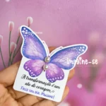 Tag brinco borboleta roxa - Dia das Mulheres