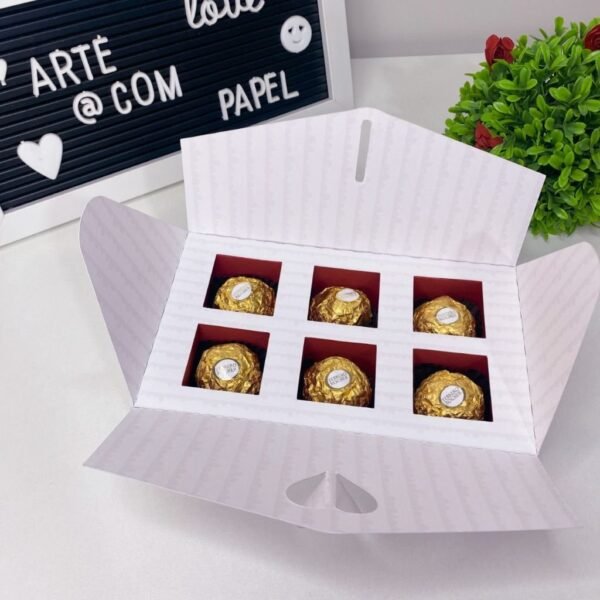 Caixa Envelope 6 Bombons - Namorados - Imagem 1