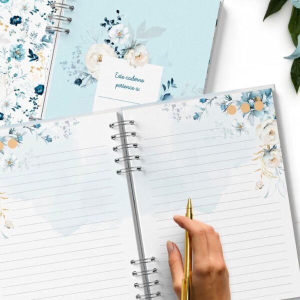 Combo 6 Capas e 3 Miolos Coleção Floral Azul - Imagem 6