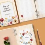 Kit 4 Capas e 6 Miolos Caderno Pautado Decorado - Flores do Campo - Imagem 3