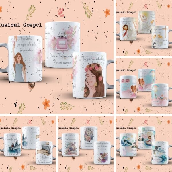 Kit Artes Canecas Musical Gospel - Imagem 1