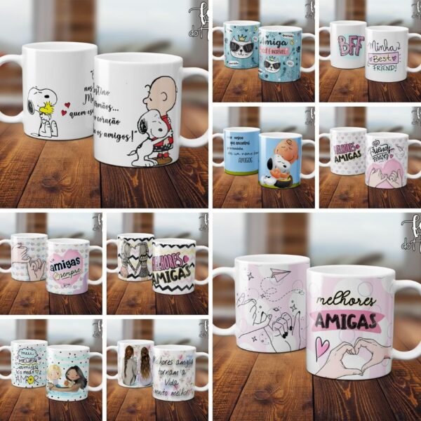 Pack 100 Artes Canecas Dia do Amigo - Imagem 8