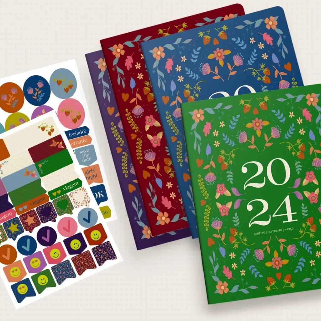 Coleção Capas Flores da Noite 2024 para Planner Trimestral Brochura (Nilmara)