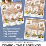 COMBO Tag e Adesivo - Jardim dos Coelhinhos