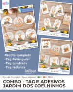 COMBO Tag e Adesivo - Jardim dos Coelhinhos