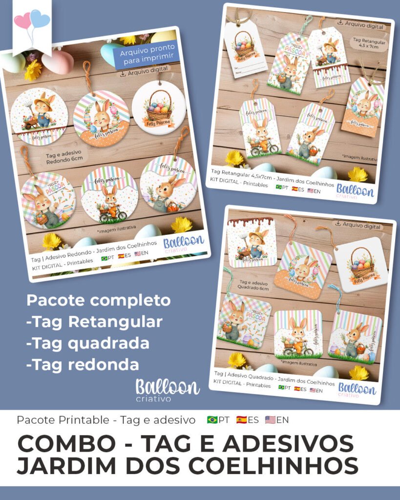 COMBOcapa-scaled COMBO Tag e Adesivo - Jardim dos Coelhinhos - Imagem 1