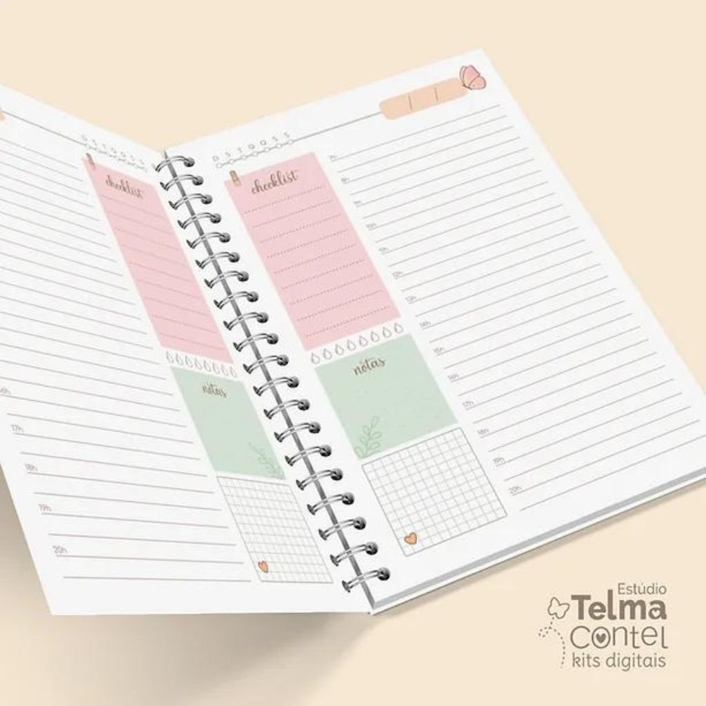 Caderno-Agenda-sem-data-plano-diario-6.jpg Caderno + Agenda sem data +plano diário - A5 wire-o/espiral - Imagem 6