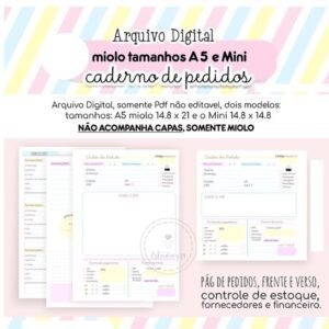 Miolo Caderno de Pedidos