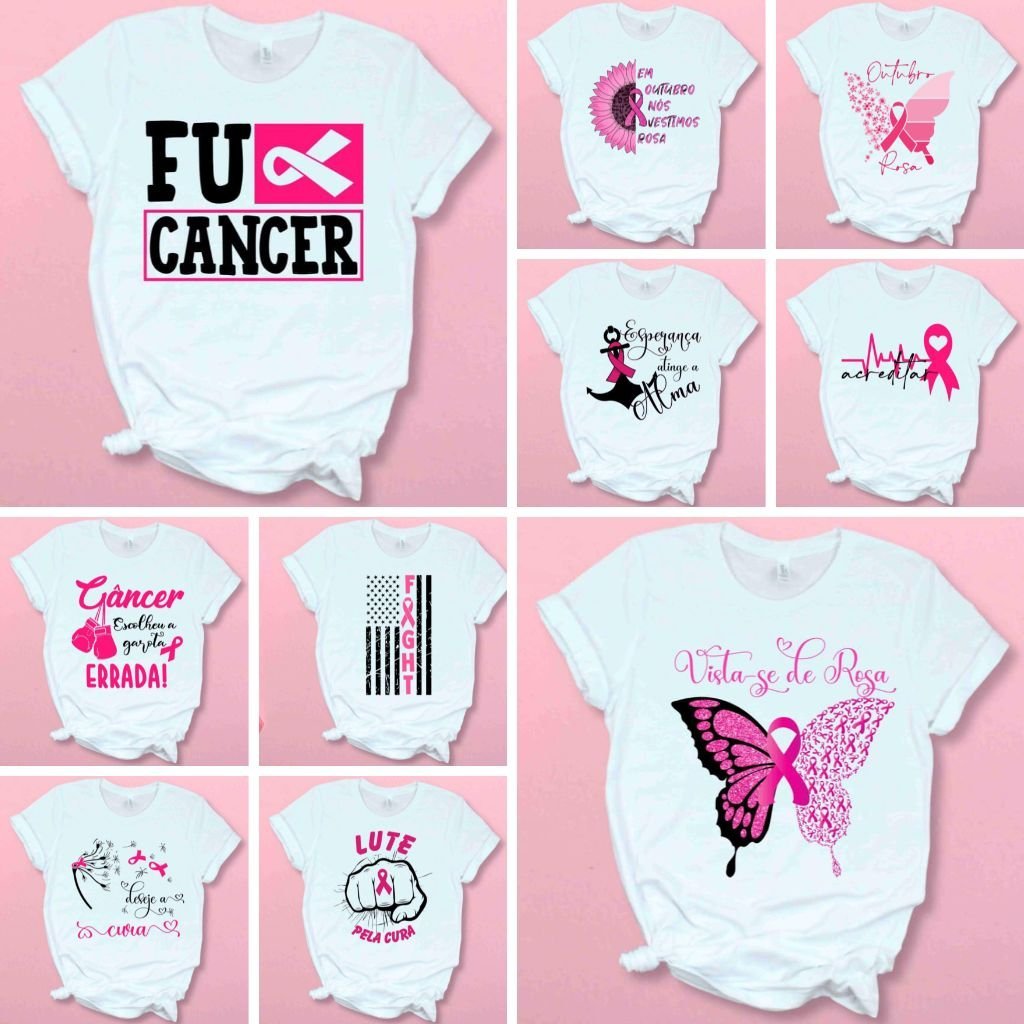 Camisetas-Outubro-Rosa.jpg Camisas Outubro Rosa - Estampas - Imagem 1