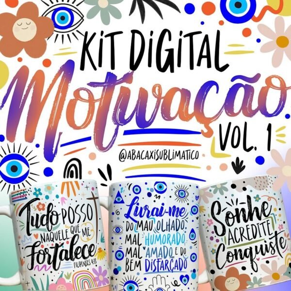 Kit Artes Canecas - Motivação Vol. 1 (Abacaxi Sublimático) - Imagem 1