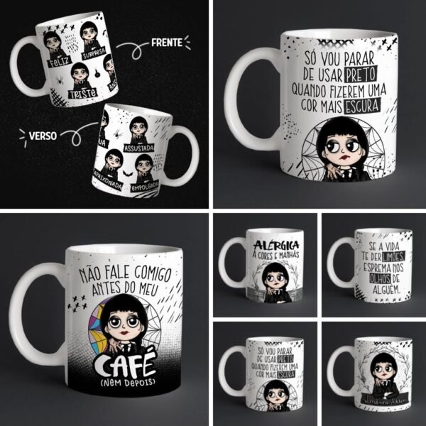 Kit Estampas Canecas Wandinha - Imagem 1