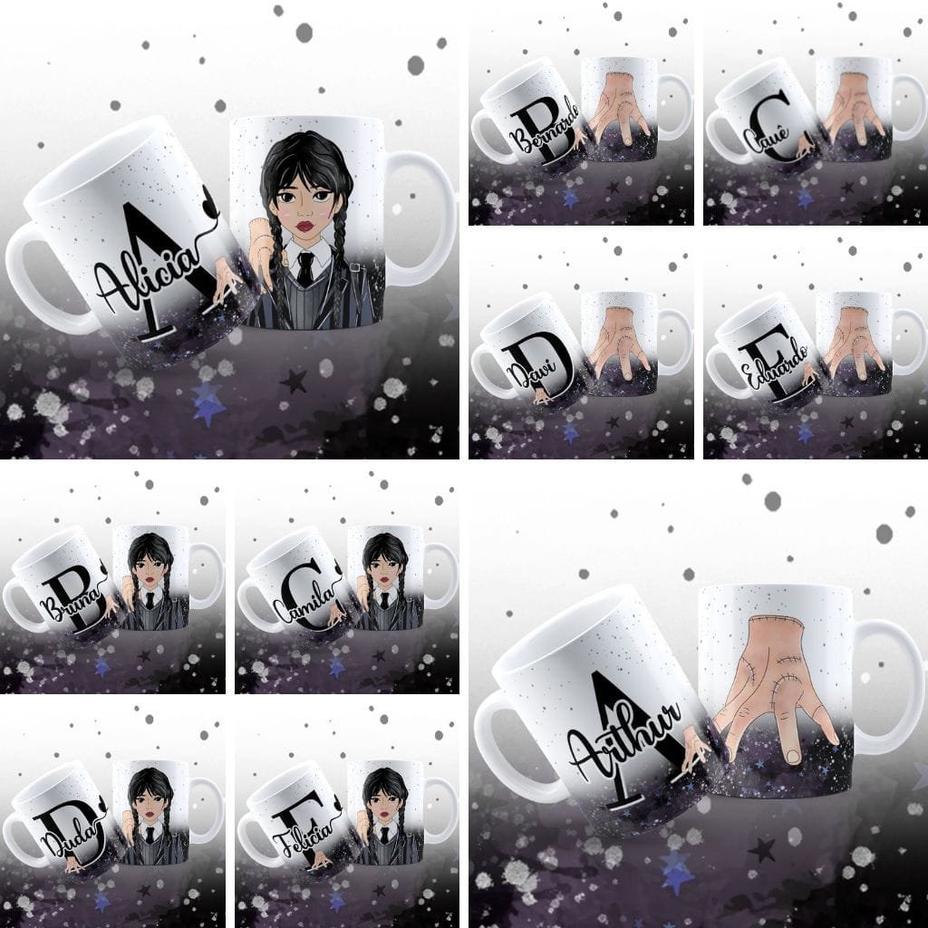 Canecas-Wandinha-e-Maozinha-Caneca-Criativa.jpg Estampas Alfabeto Wandinha e Mãozinha p/Canecas - Imagem 1