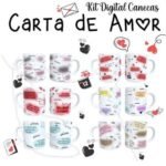 Artes Canecas Dia dos Namorados Carta de Amor