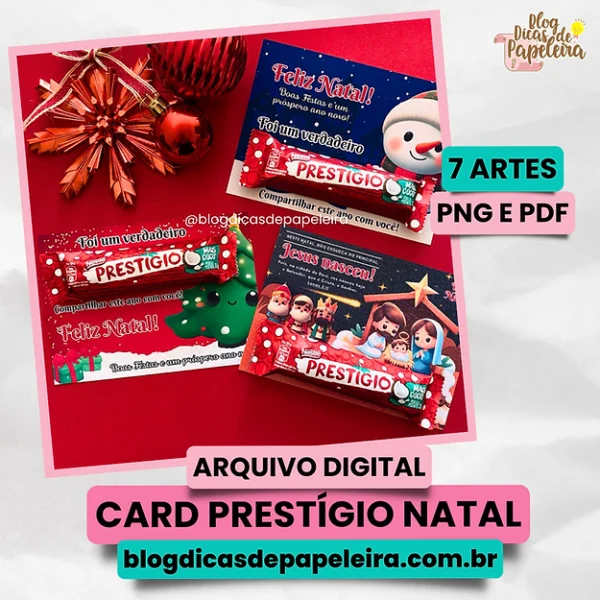 Card Prestígio Natal - PNG e PDF - 7 Artes (Dicas de Papeleira) - Imagem 1