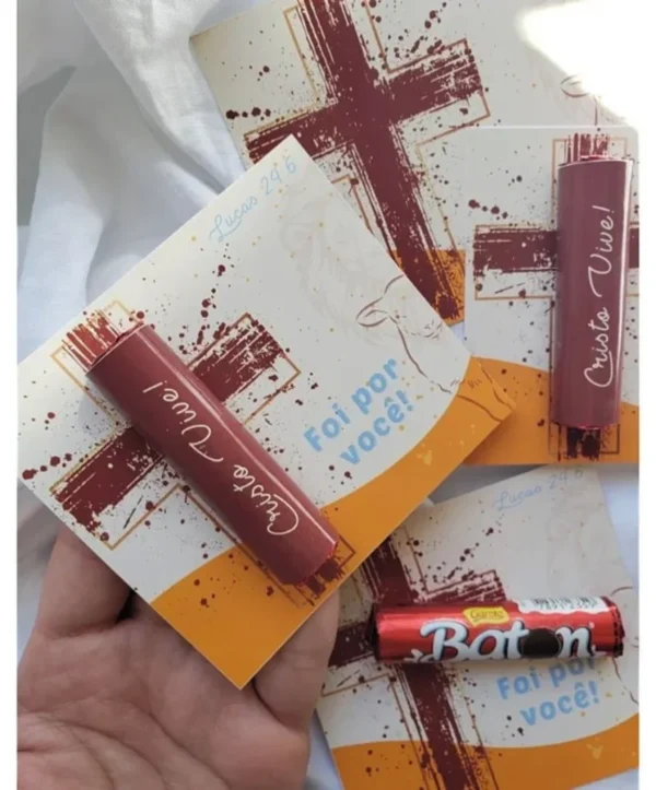 Cartão Baton Páscoa Cruz - Imagem 1