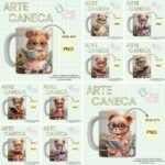 Estampas Canecas Ursinhos Vintage Professores
