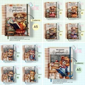 Caderno Pautado - Ursinhos - Professor e Professora