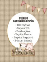 Na Fazenda - Combo Ilustrações e Papéis (Tita)