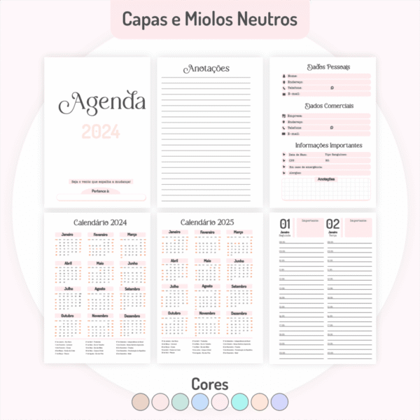 COMBO Miolos Neutros Agendas | Planners 2024 (Pamella) - Imagem 2