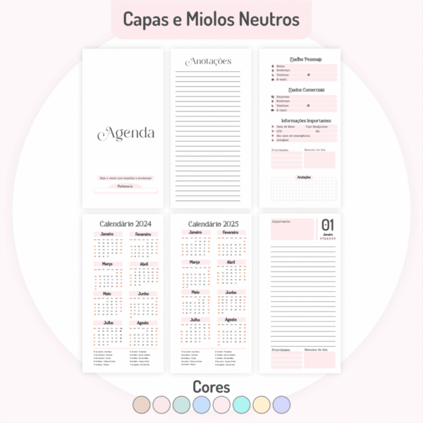 COMBO Miolos Neutros Agendas | Planners 2024 (Pamella) - Imagem 3