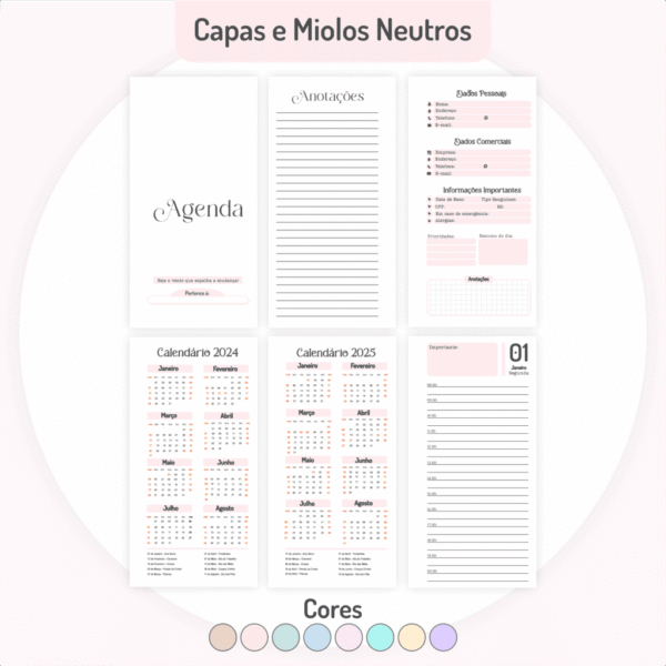 COMBO Miolos Neutros Agendas | Planners 2024 (Pamella) - Imagem 4