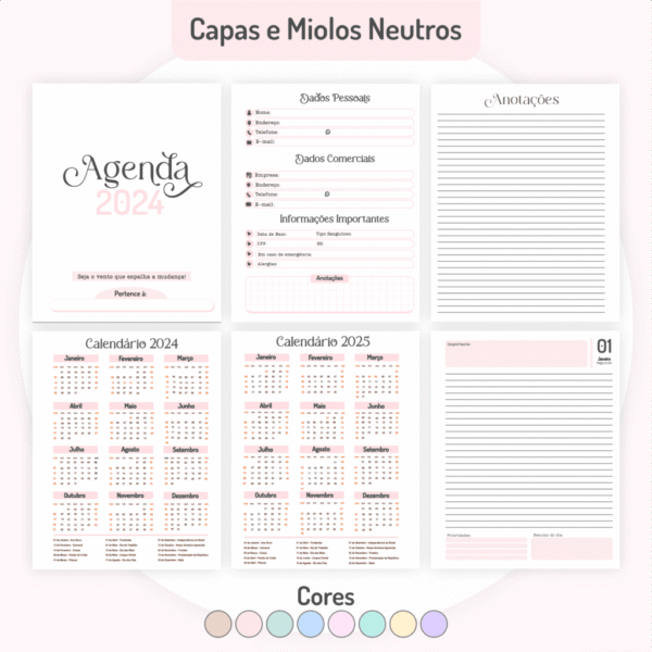 COMBO Miolos Neutros Agendas | Planners 2024 (Pamella) - Imagem 5
