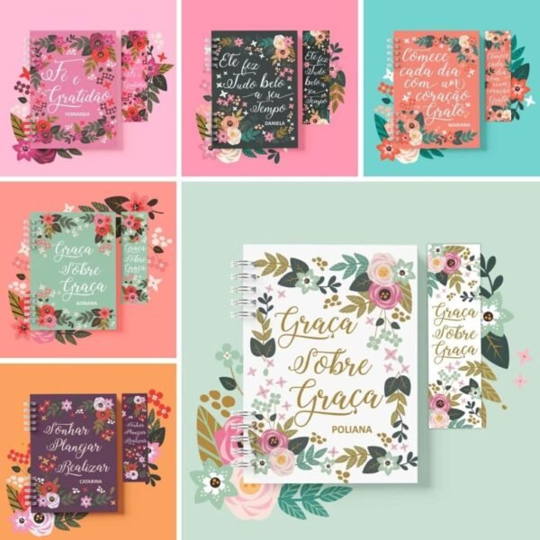 Kit 6 Capas e 6 Marca Páginas Coleção Florence + Divisórias (Bicho Papel) - Imagem 1