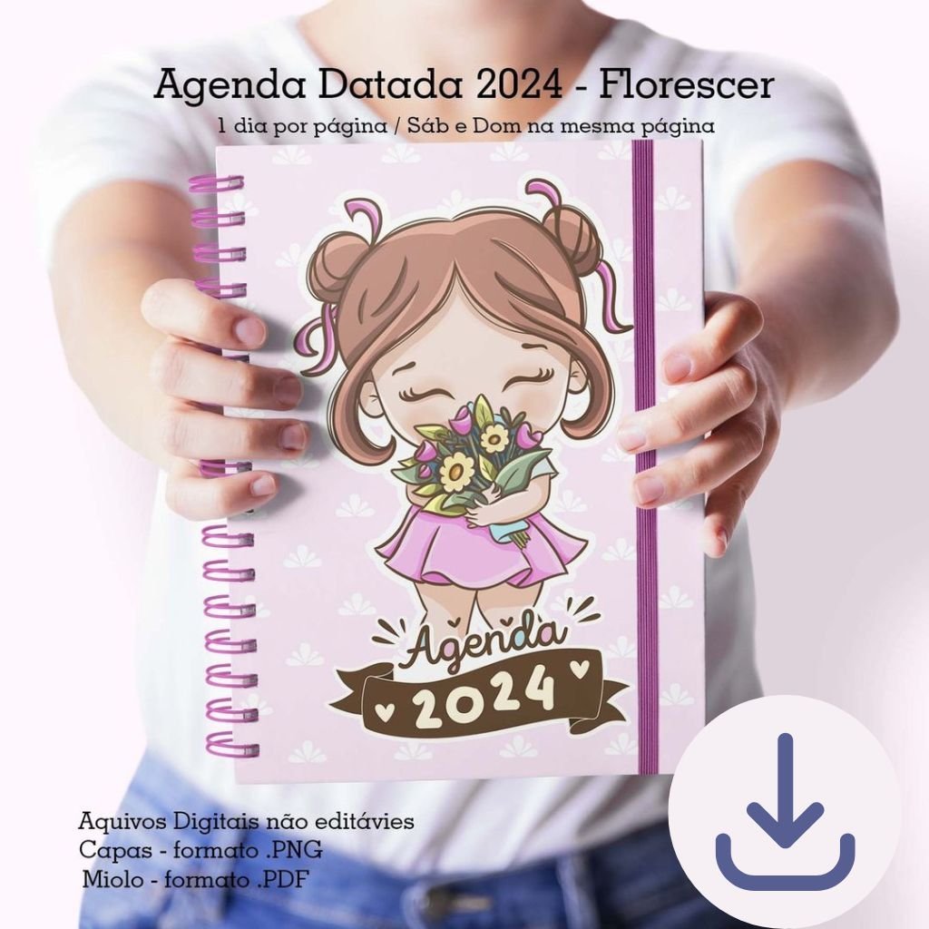 Cute-Corte-Agenda-Florescer-3.jpg Agenda A5 Datada 1DPP | 2 DPP - Florescer - Imagem 3