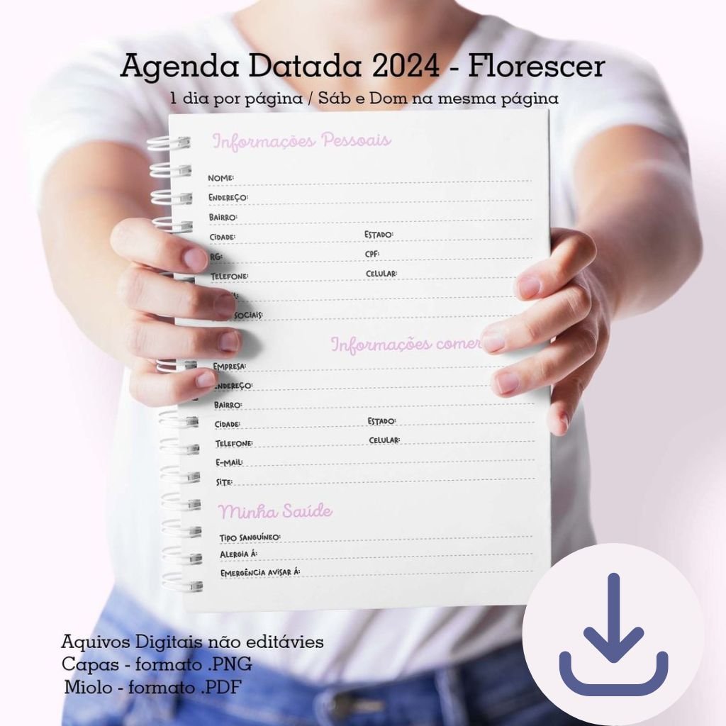 Cute-Corte-Agenda-Florescer-7.jpg Agenda A5 Datada 1DPP | 2 DPP - Florescer - Imagem 7