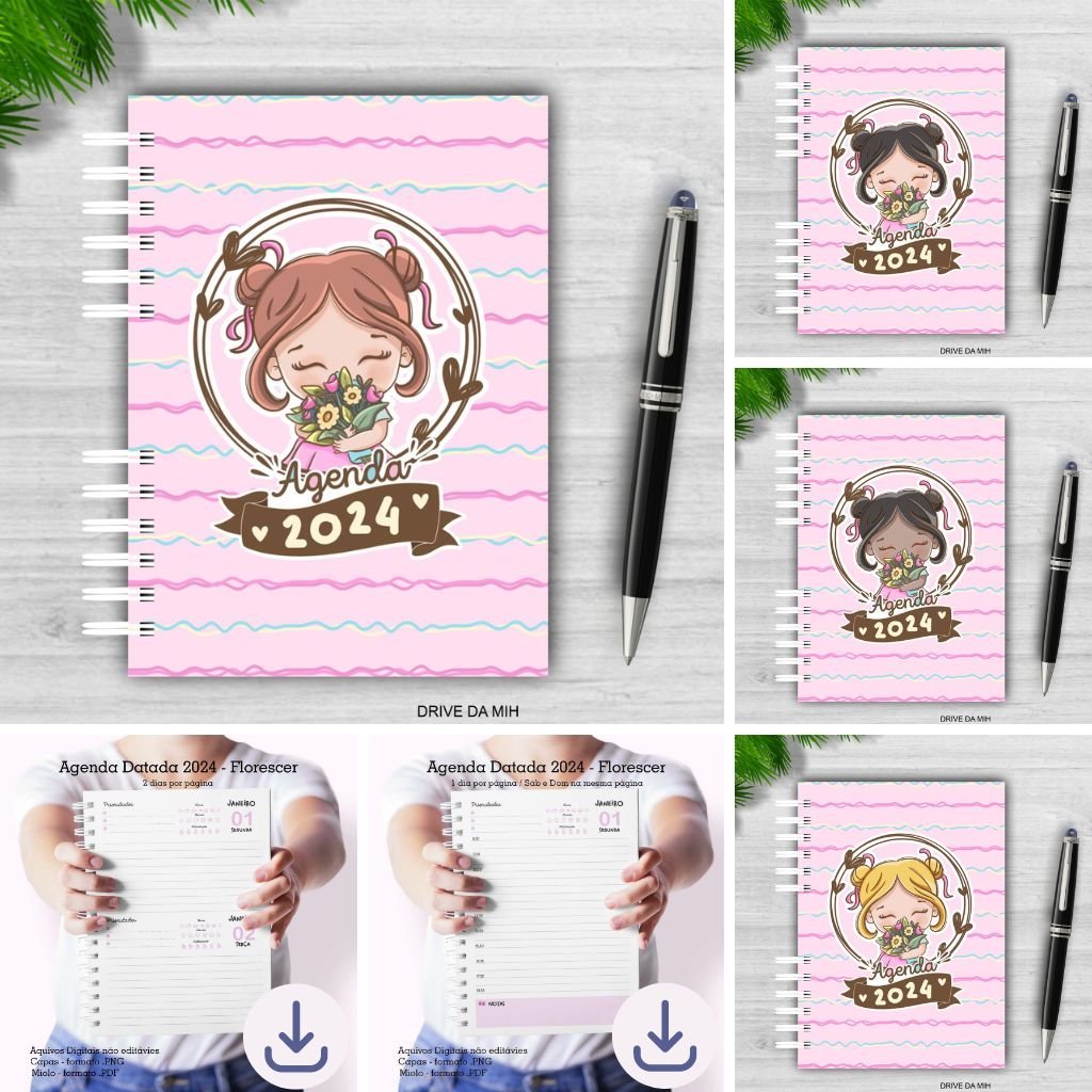 Cute-Corte-Agenda-Florescer.jpg Agenda A5 Datada 1DPP | 2 DPP - Florescer - Imagem 1